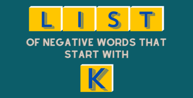 Negative words that start with K
