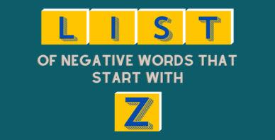 Negative words that start with Z