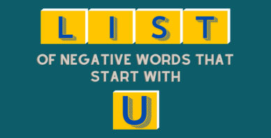 Negative Words That Start With U