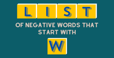 Negative words that start with W