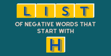 Negative words that start with H