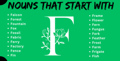 All Nouns That Start With F in English