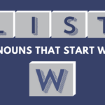 Nouns that start with w
