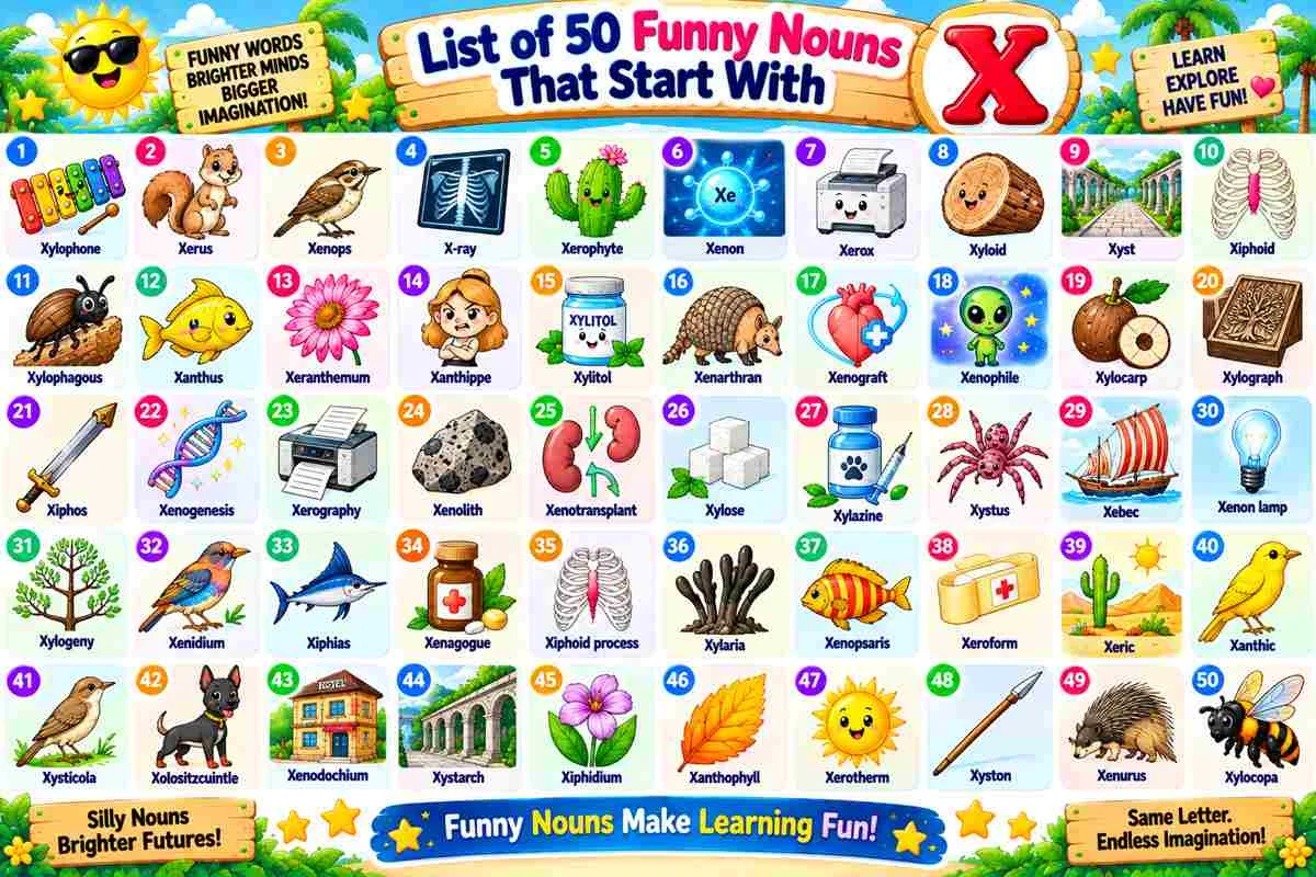 X funny nouns list