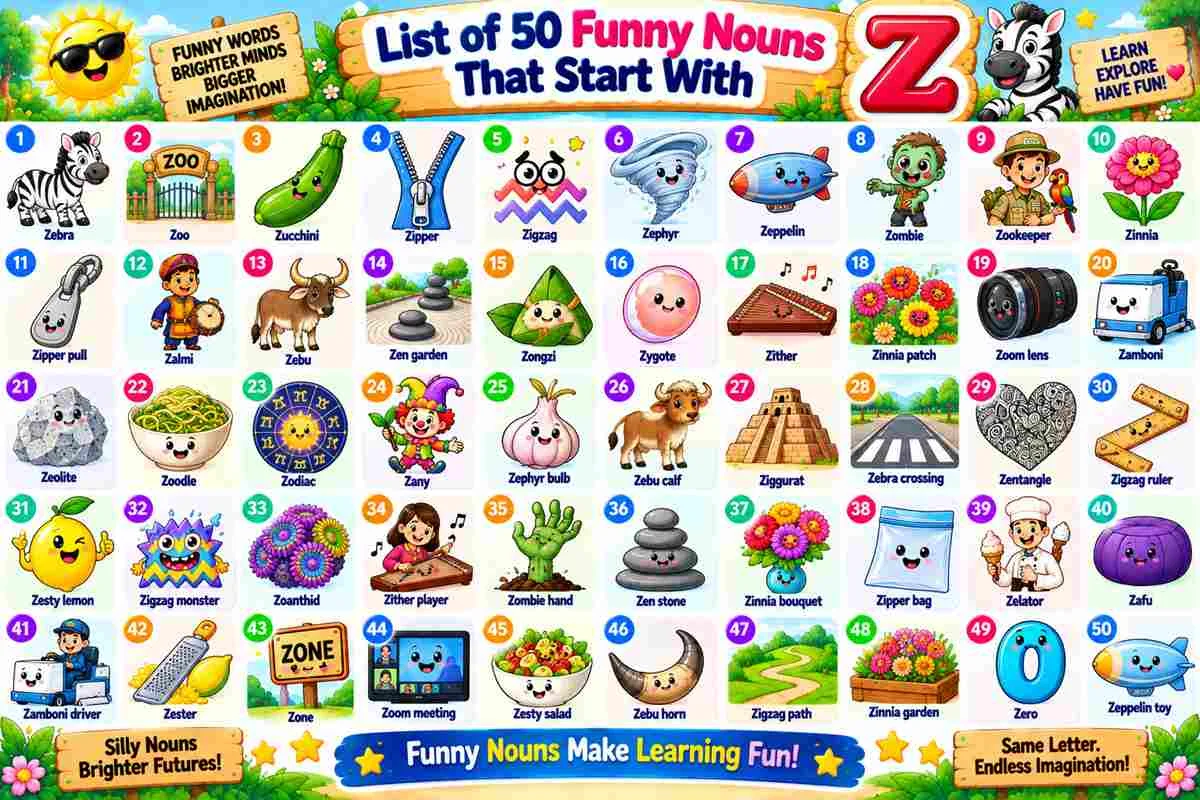 Z funny nouns list