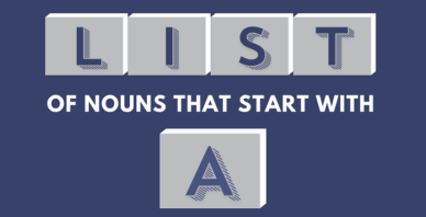 Nouns that start with A