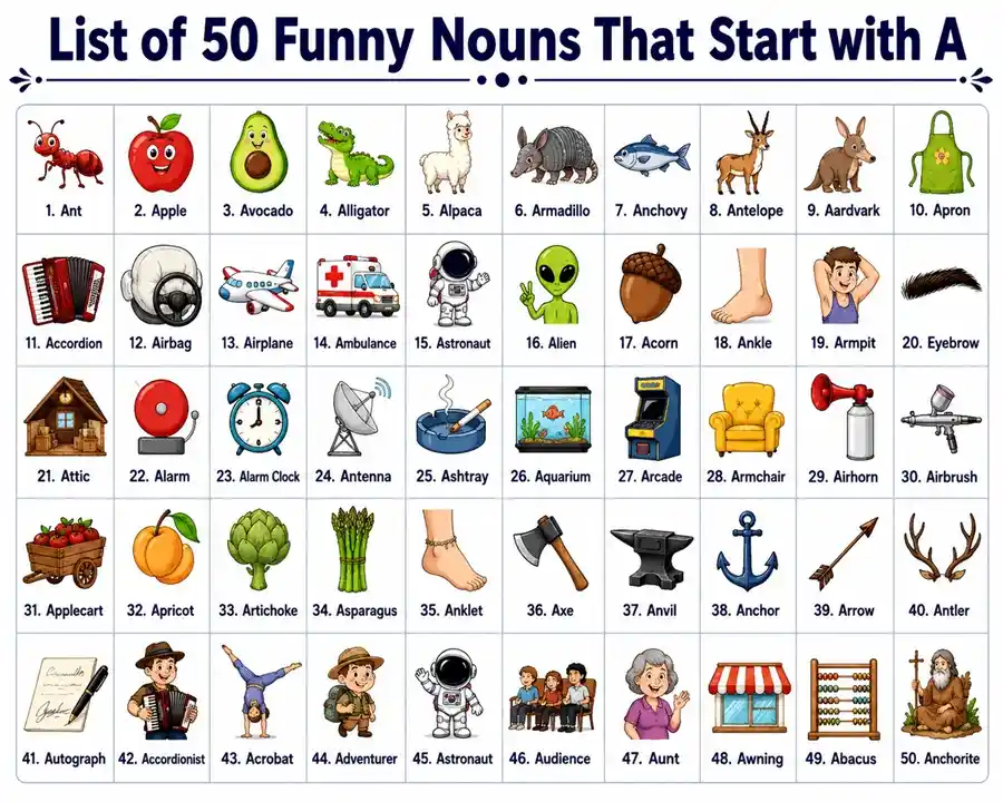 List of Funny "A" Nouns