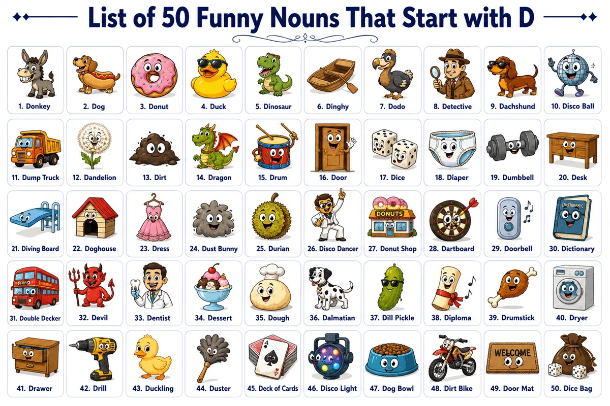 Funny nouns that start with d