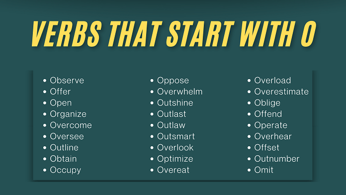 Verbs that start with O