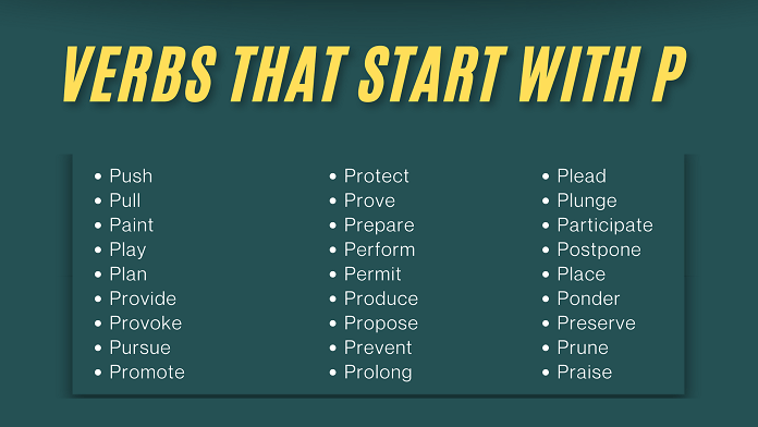 Verbs that start with P