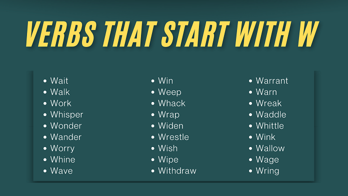 Verbs that start with W