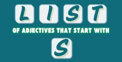 Adjectives That Start With the Letter S