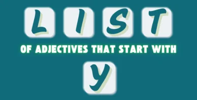 Adjectives That Start With the Letter Y