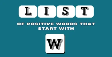Positive words that start with W