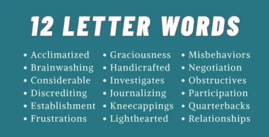 12 letter words