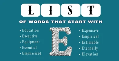 words that start with E
