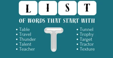 words that start with T