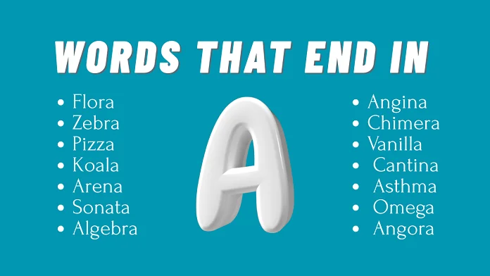 words that end in A