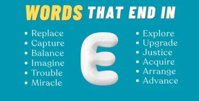 words that end in E