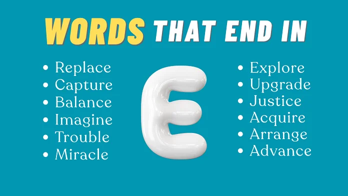 words that end in E