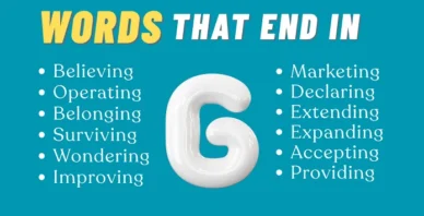 words that end in G