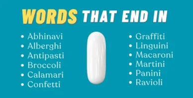 words that end in I
