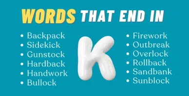 words that end in K