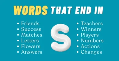 words that end in S