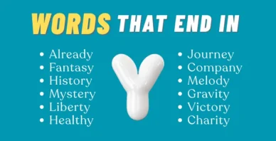 words that end in Y