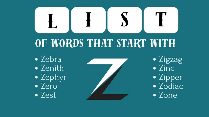 words that start with Z
