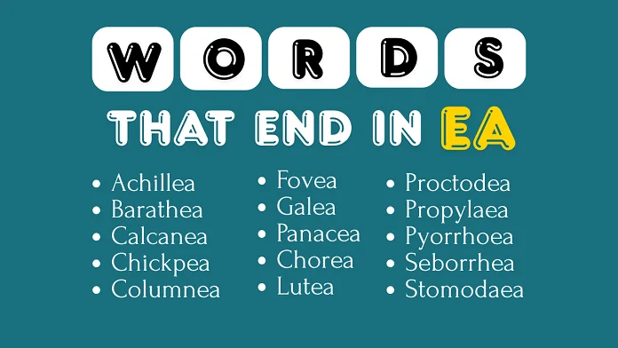 words that end in EA