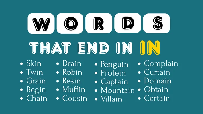 words that end in IN