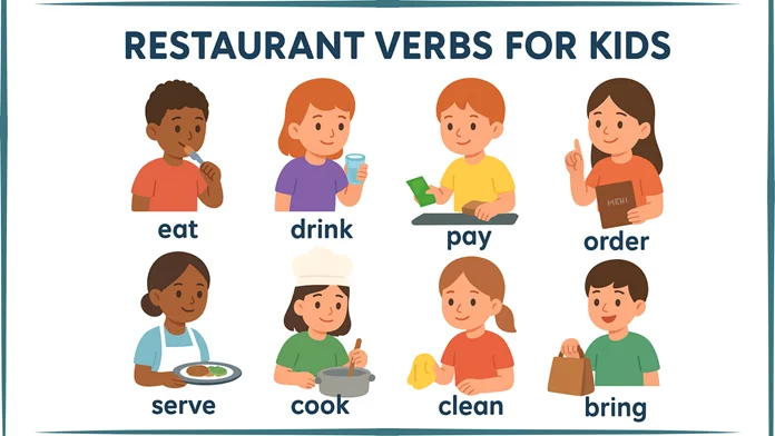 Restaurant Verbs List for Kids