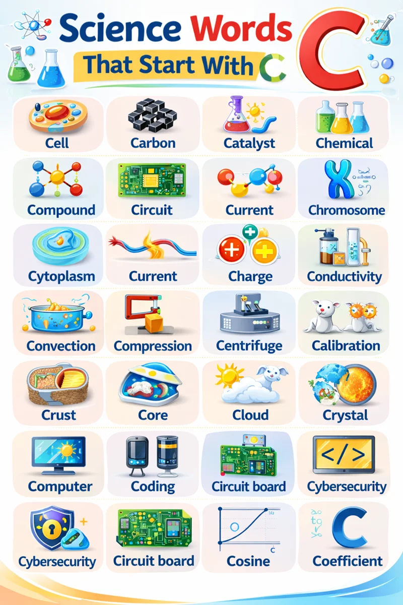 Science words starting with c