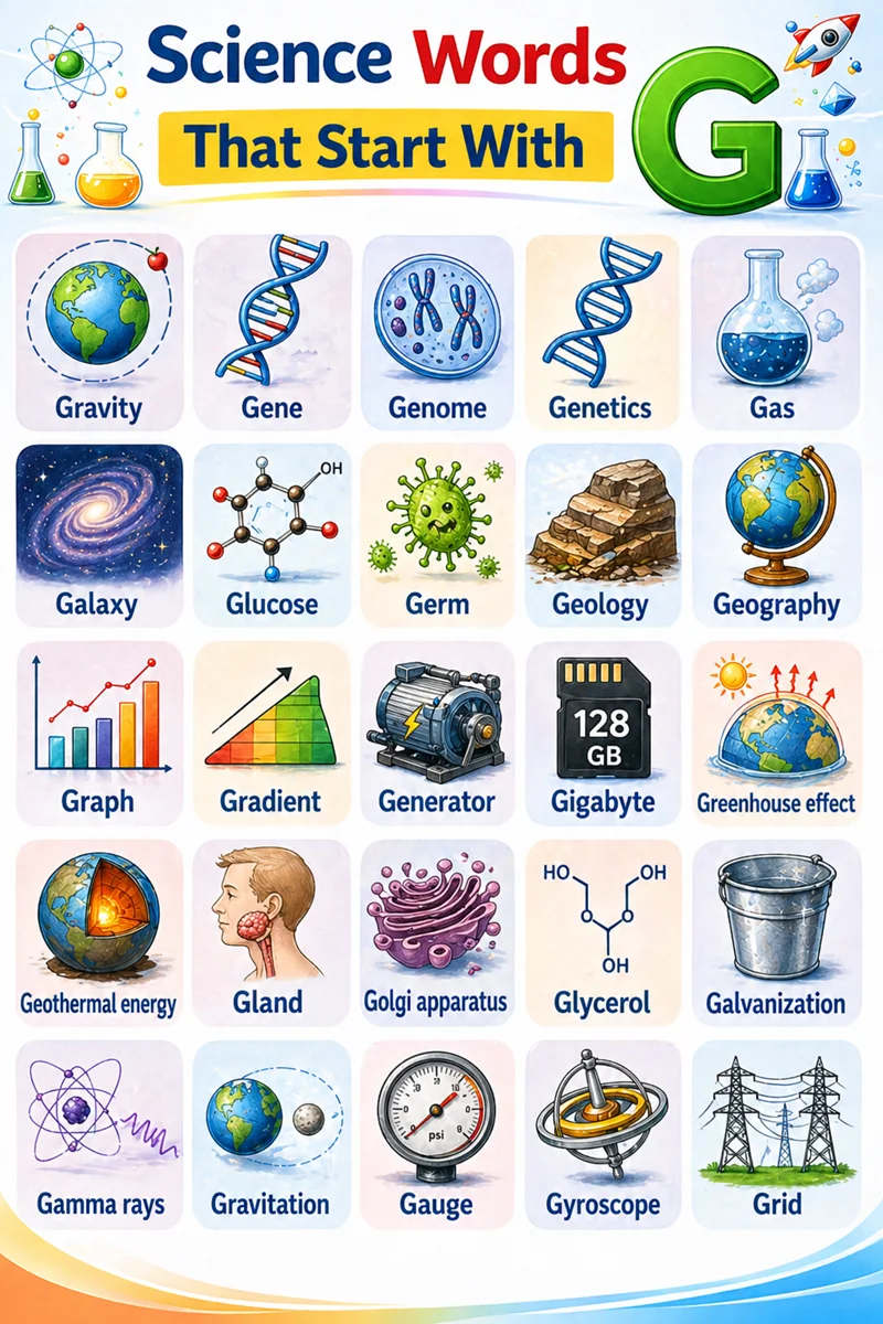 Common science words that Start with the letter g