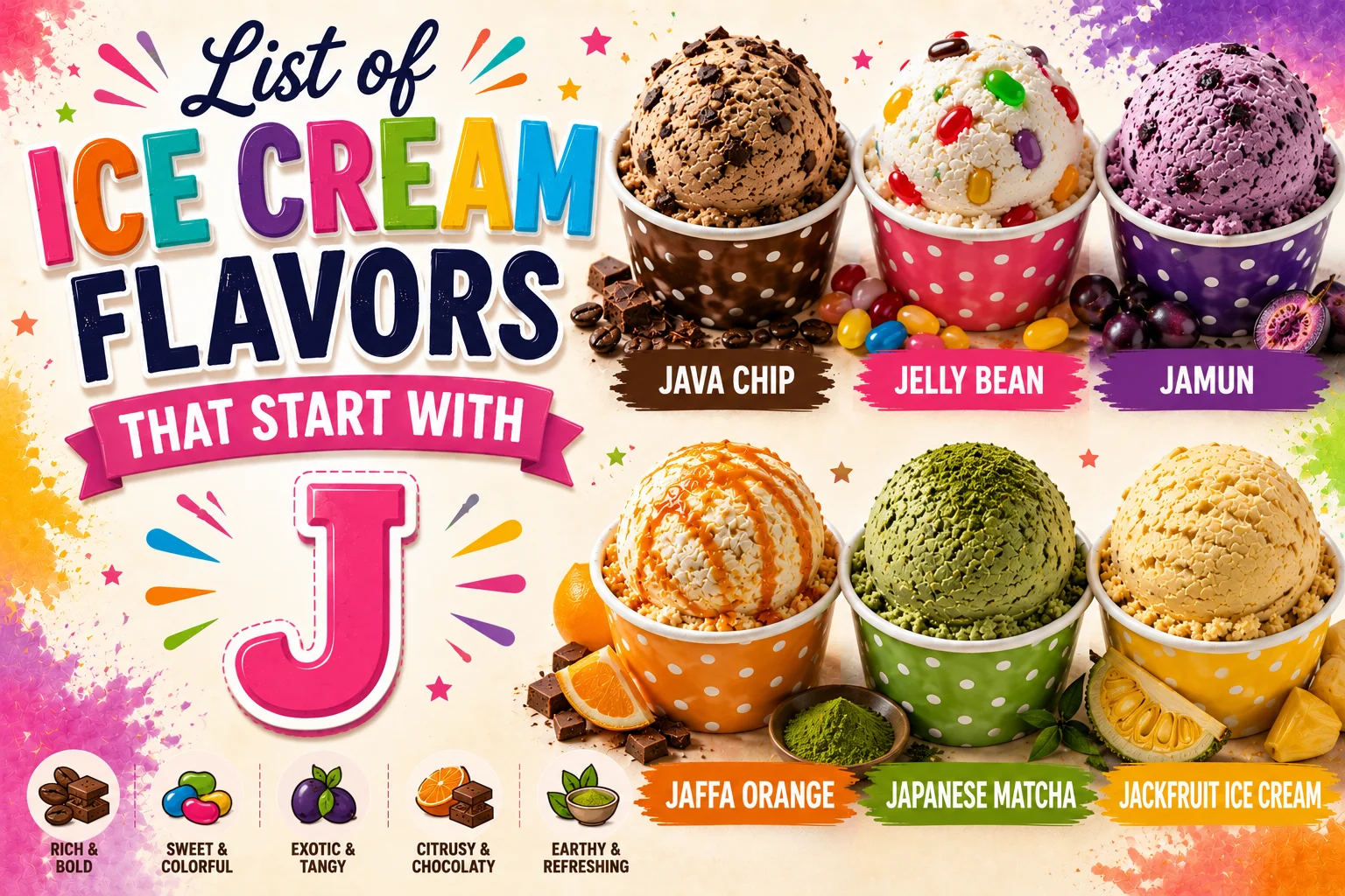 Ice Cream Flavors with J