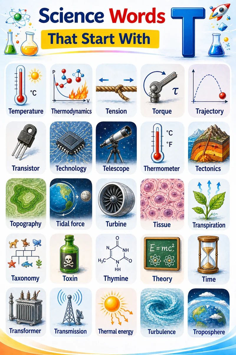 science terms that start with T
