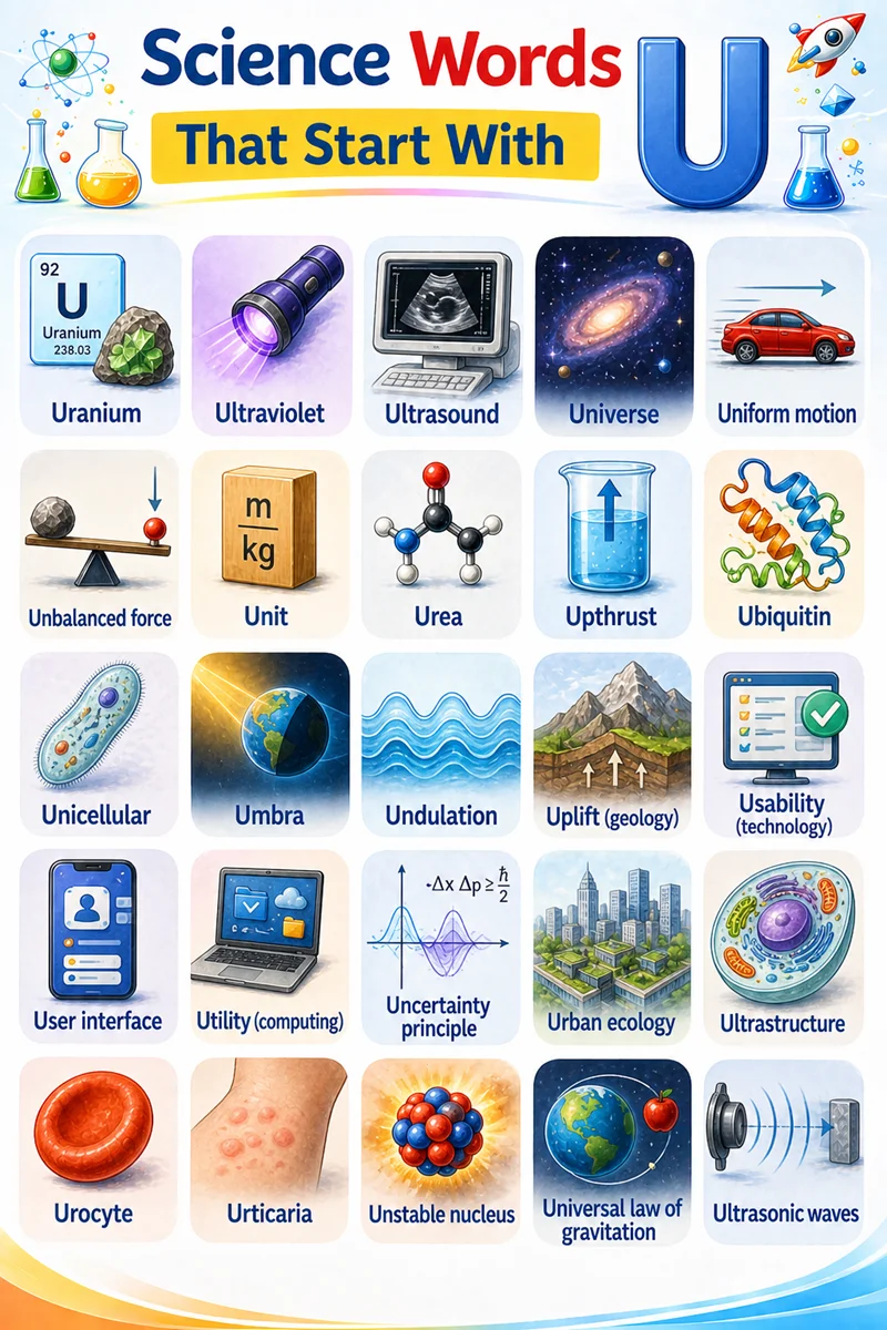 science terms that start with U