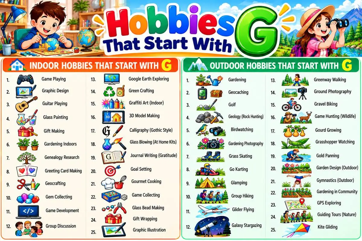 List of common G hobbies
