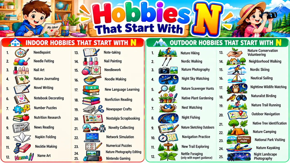 Hobbies That Start With N: 100+ Fun Hobbies to Explore